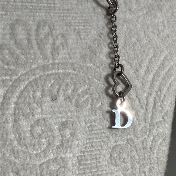 Dior RARE HAWAII HEART ADJUSTABLE reversible Silver Script Necklace - Picture 2 of 12